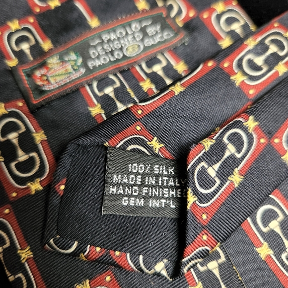 GUCCI silk horsebit print tie - Picture 4 of 6
